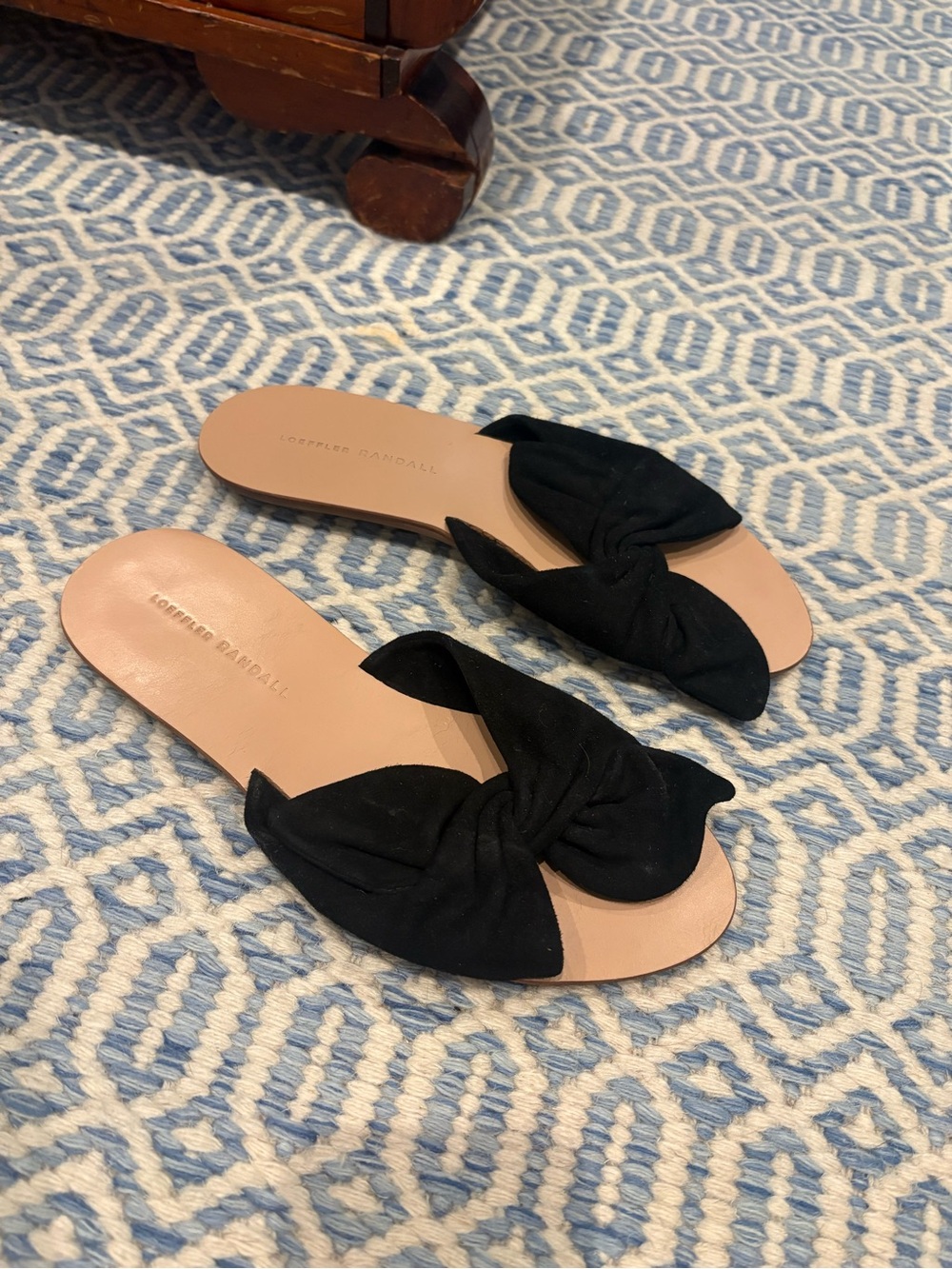 Loeffler Randall Black Knotted Slide Sandals